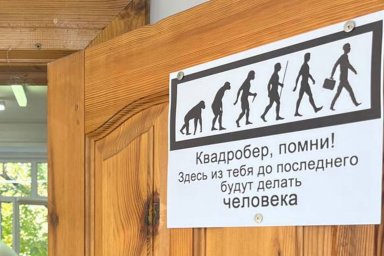 В уральской школе заметили смешной плакат про квардроберов и эволюцию