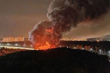 Крупный пожар произошел в подмосковном Одинцове